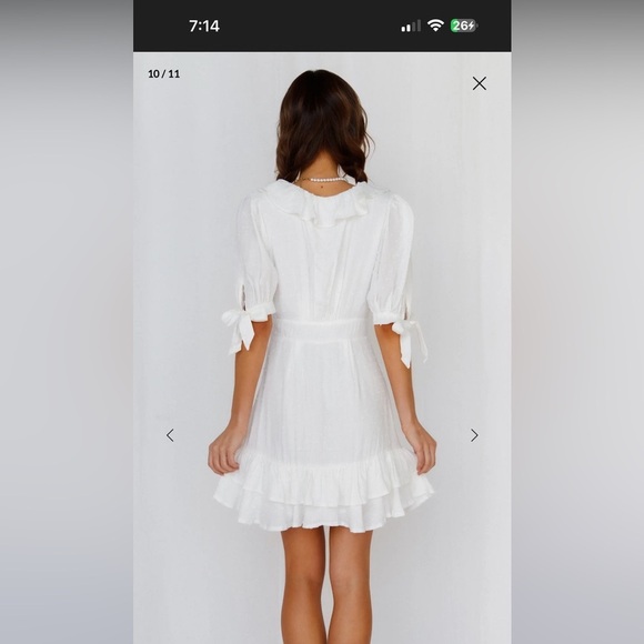 Hello Molly small VIENNESE DREAMS DRESS WHITE Sundress with Flutter Sleeves - Picture 11 of 14